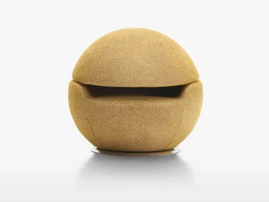 Poltrona in tessuto con pouf PALLA ROUND ABOUT SEVENTIES ACERBIS