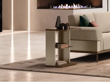 Tavolino quadrato in legno e vetro LINEA ADORA