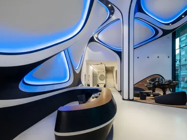 Rivestimento in Corian® per interni MASARYČKA LOBBY AMOSDESIGN
