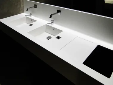 Piano lavabo in HIMACS MIURA AMOSDESIGN