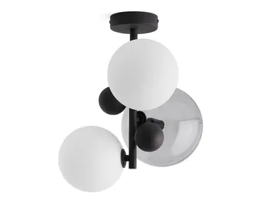 Lampada da soffitto a LED in acciaio e vetro BULLESCO AMPM