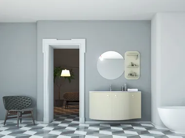 Mobile lavabo in legno con specchio con ante ONDA ON13 ARTEBA