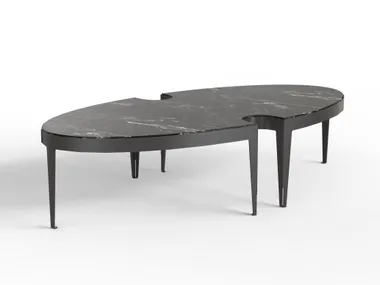 Tavolino ovale in alluminio e legno WEST COAST Altek