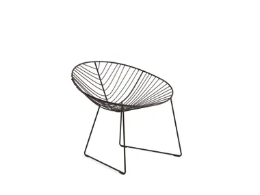 Poltroncina da giardino a slitta in acciaio LEAF Arper