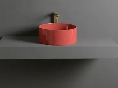 Lavabo da appoggio rotondo in ceramica MATE Axa