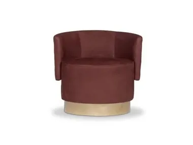 Poltroncina girevole in pelle con braccioli ANAIS Baxter