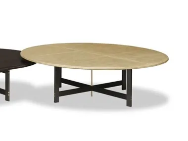 Tavolino rotondo in pelle PLACÈ Baxter