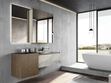 Mobile lavabo sospeso con specchio FACTO COMP. 4 Birex
