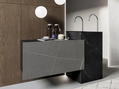 Mobile lavabo singolo in gres porcellanato con cassetti SAIL COMP. 5 Birex