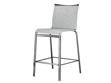 Sgabello alto in Texplast con schienale NET Bontempi