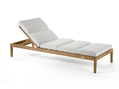 Lettino da giardino con struttura in Teak FEELING Braid