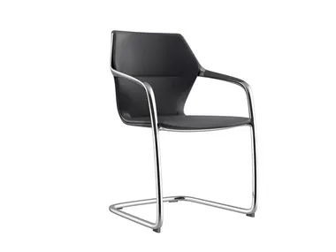Sedia a sbalzo in pelle RAY Brunner