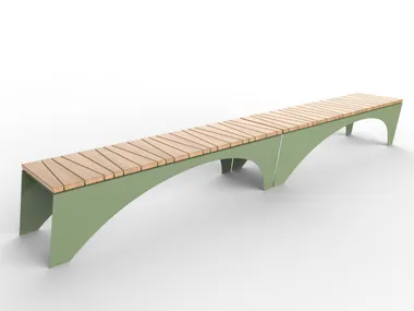Panchina in acciaio e legno senza schienale FRISONE CITYSì