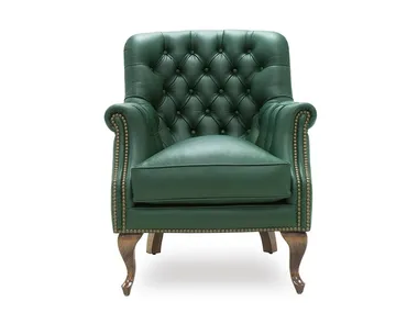Poltrona bergère capitonné in pelle con braccioli CONFIDENTE ORIGINS Crearte Collections