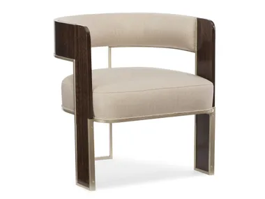 Sedia imbottita in tessuto con braccioli STREAMLINE Caracole