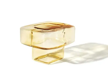 Tavolino di servizio basso in vetro soffiato FLUID JOINERY Cassina