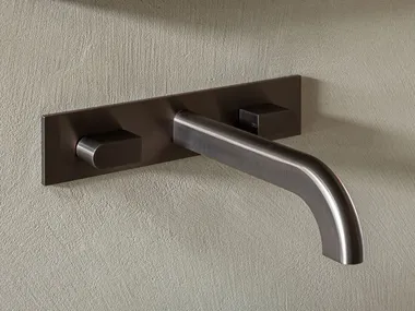 Rubinetto per lavabo a muro in acciaio inox SIXTY 02 Ceadesign