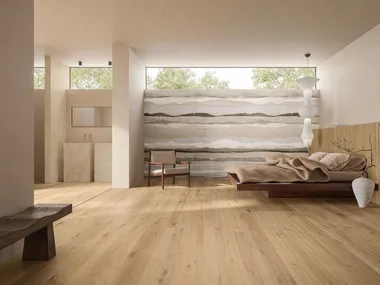 Pavimento/rivestimento in gres porcellanato effetto legno per interni ed esterni REVER NUT Ceramiche Caesar