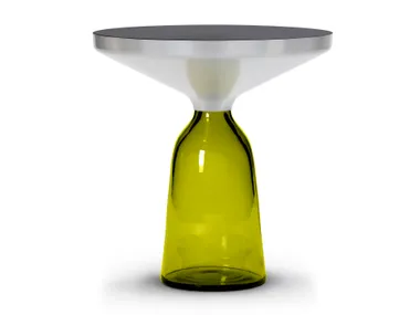 Tavolino rotondo di servizio in alluminio e vetro soffiato BELL SIDE TABLE ALUMINIUM ClassiCon