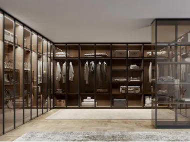Armadio componibile con anta battente tutto vetro GLASS UP Dall'Agnese