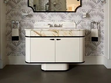 Mobile lavabo in legno con lavabo integrato e piano in marmo LIBERTY ONE Devon&Devon