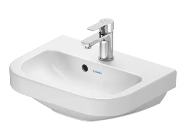 Lavabo sospeso in ceramica con troppopieno D-CODE 074845 Duravit