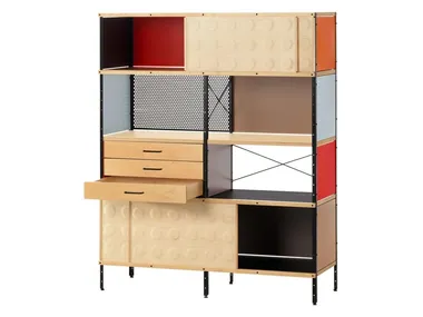 Credenza in laminato con ante scorrevoli EAMES STORAGE UNIT BOOKCASE Vitra