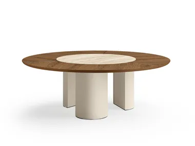  Tavolo rotondo con top in ceramica e legno  PLAI EFORMA