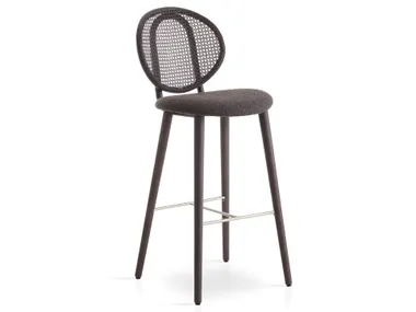 Sgabello alto in rattan con seduta imbottita LOOP EXPORMIM