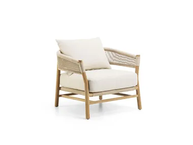 Poltrona da giardino in teak con braccioli KILT Ethimo
