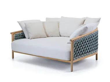 Daybed da giardino in teak e corda intrecciata PATIO Ethimo