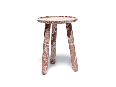 Tavolino alto rotondo in marmo Arabescato STONE ROUND Exteta