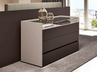 Cassettiera in legno e vetro con maniglie integrate ASTRID Febal Casa