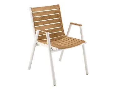 Sedia da giardino in alluminio e teak PILOTIS Fermob