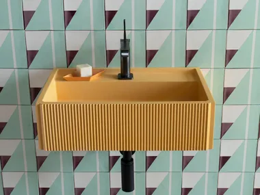 Lavabo rettangolare sospeso in cemento ELBA Formed