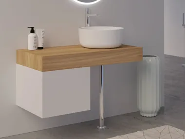 Mobile lavabo da terra singolo in legno con cassetti CONFORT GSG Ceramic Design
