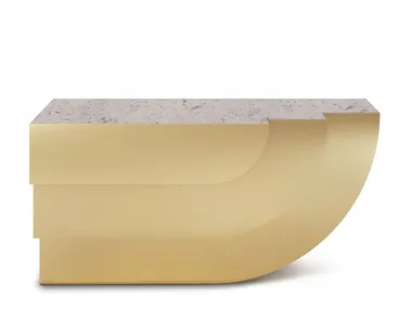 Consolle in ottone e travertino FOSSIL Ginger & Jagger