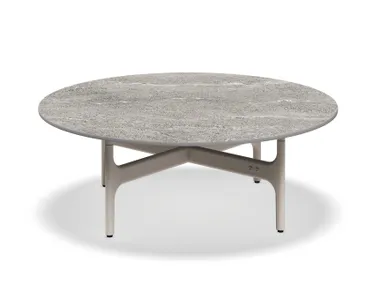 Tavolino da giardino da caffè rotondo con piano in ceramica GRAND SAIL Gloster