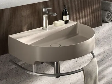 Lavabo da appoggio in ceramica con porta asciugamani ARKO Gruppo Geromin