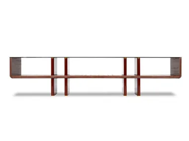 Mobile TV bifacciale in legno e vetro BRIDGE HESSENTIA