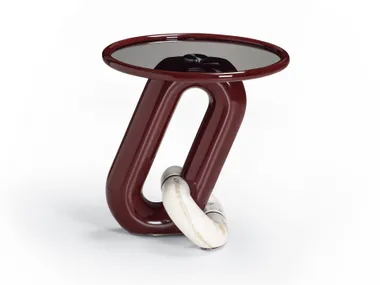 Tavolino alto da caffè in vetro CHAIN HOTHING