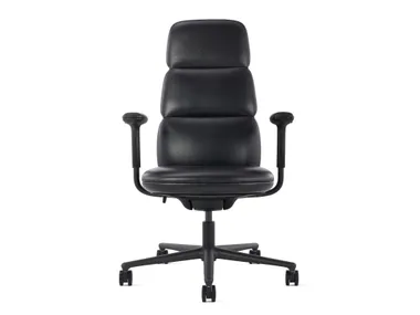 Poltrona ufficio direzionale in pelle con braccioli ASARI Herman Miller