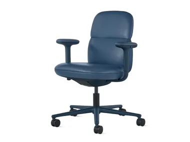 Sedia ufficio operativa girevole in pelle con braccioli ASARI Herman Miller