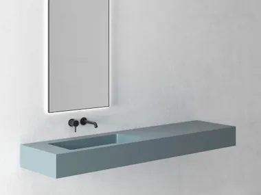 Lavabo sospeso rettangolare in materiale composito PROGRAM COLOUR Hidrobox