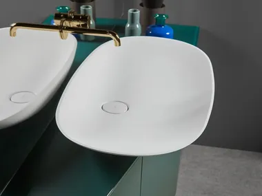 Lavabo da appoggio singolo ovale in Solid Surface FORMA90 Inbani