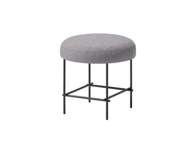 Pouf imbottito rotondo in tessuto e metallo  NUC INCLASS