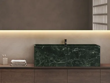 Lavabo da appoggio rettangolare in marmo SCALA Inbani