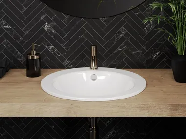 Lavabo da incasso soprapiano rotondo in acciaio smaltato OBJECT R Kaldewei