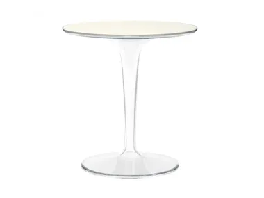 Tavolino rotondo in PMMA e piano in vetro TIP TOP Kartell