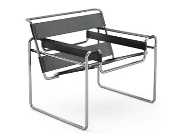 Poltroncina in pelle con braccioli WASSILY CHAIR Knoll